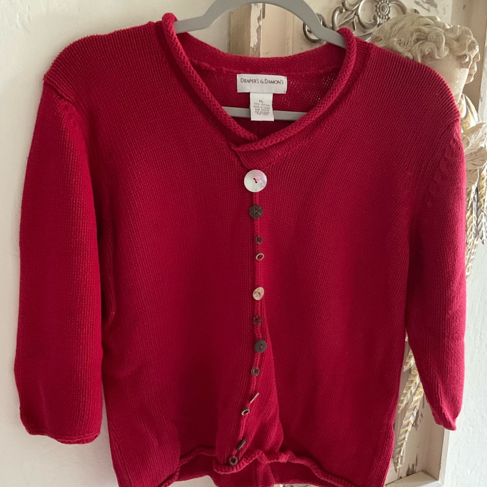 Draper's & Damon's Red Women's Cardigan Sweater